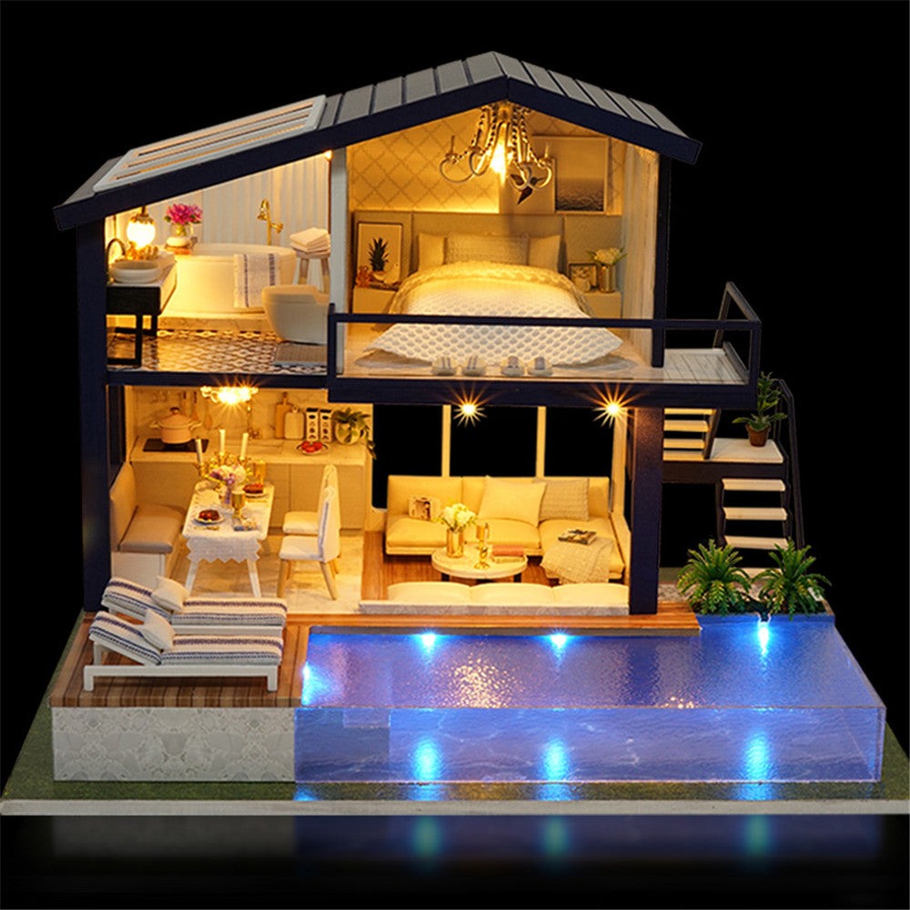 Cuteroom DIY Apartment Doll House With Furniture And Lights - Shoptabulous