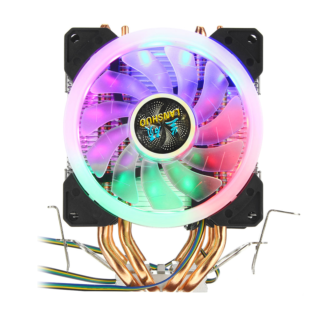 4Pin Three Fans 4-Heatpipes Colorful Backlit CPU Cooling Fan Cooler Heatsink For Intel AMD - Shoptabulous