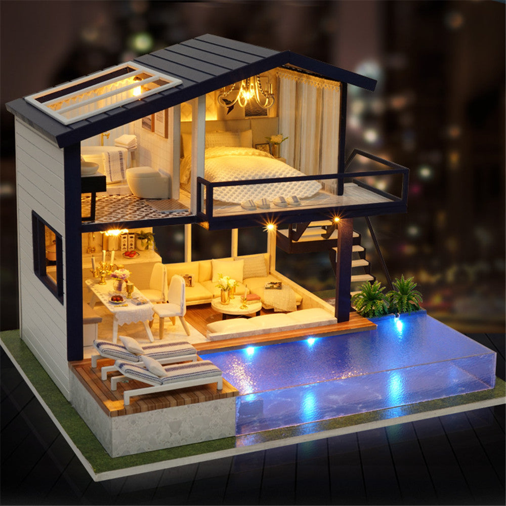 Cuteroom DIY Apartment Doll House With Furniture And Lights - Shoptabulous